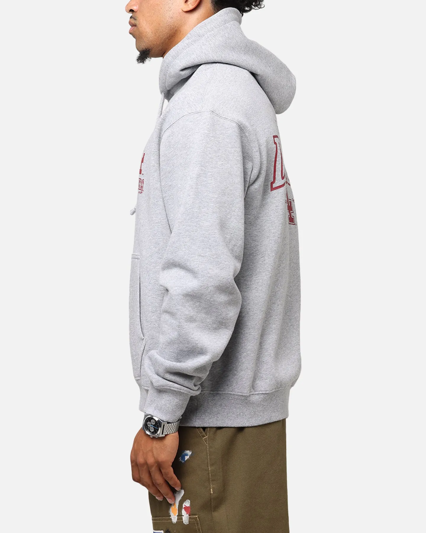 Majestic Athletic Los Angeles Dodgers Sweat à capuche gris marbré avec arche Mercer