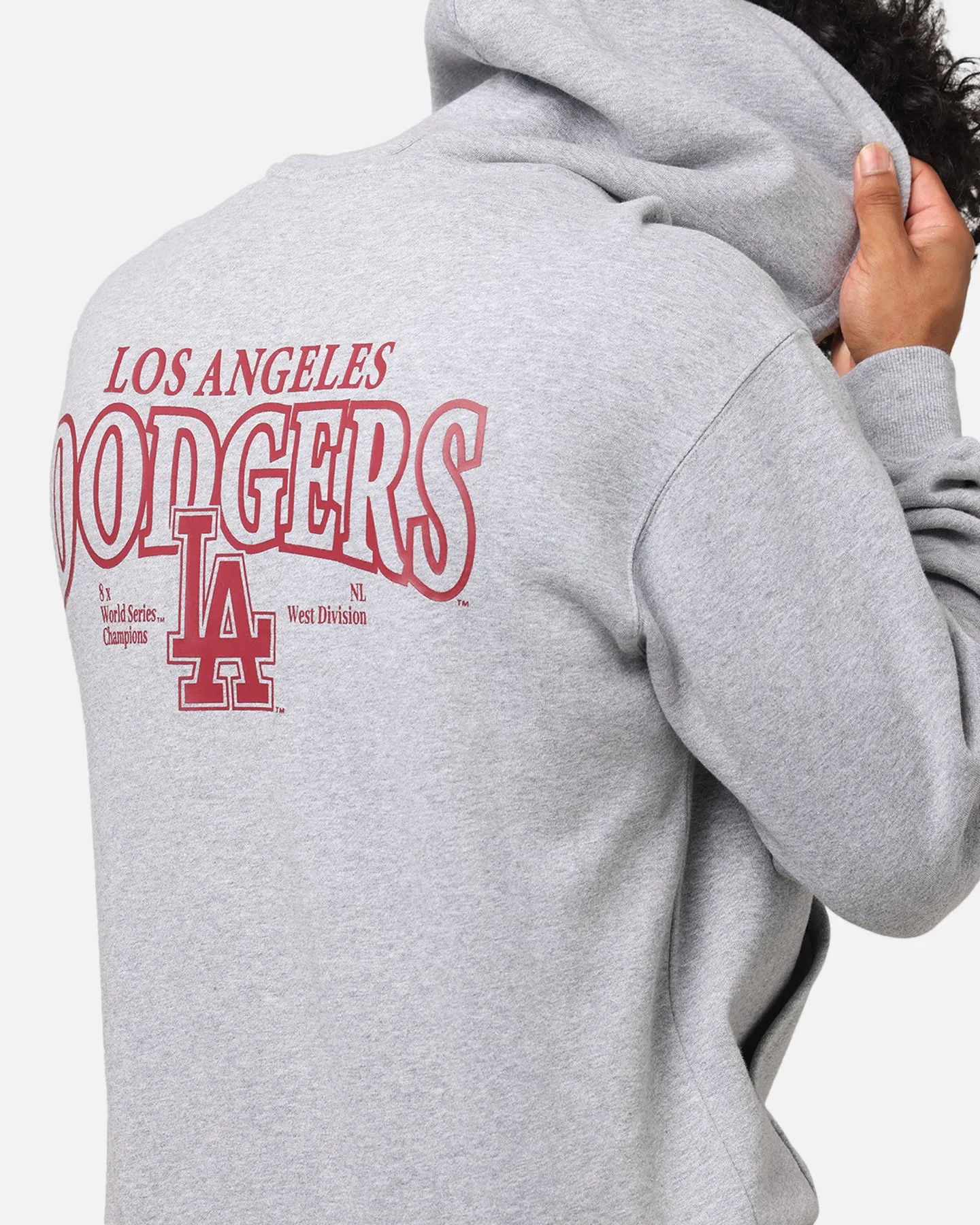 Majestic Athletic Los Angeles Dodgers Sweat à capuche gris marbré avec arche Mercer