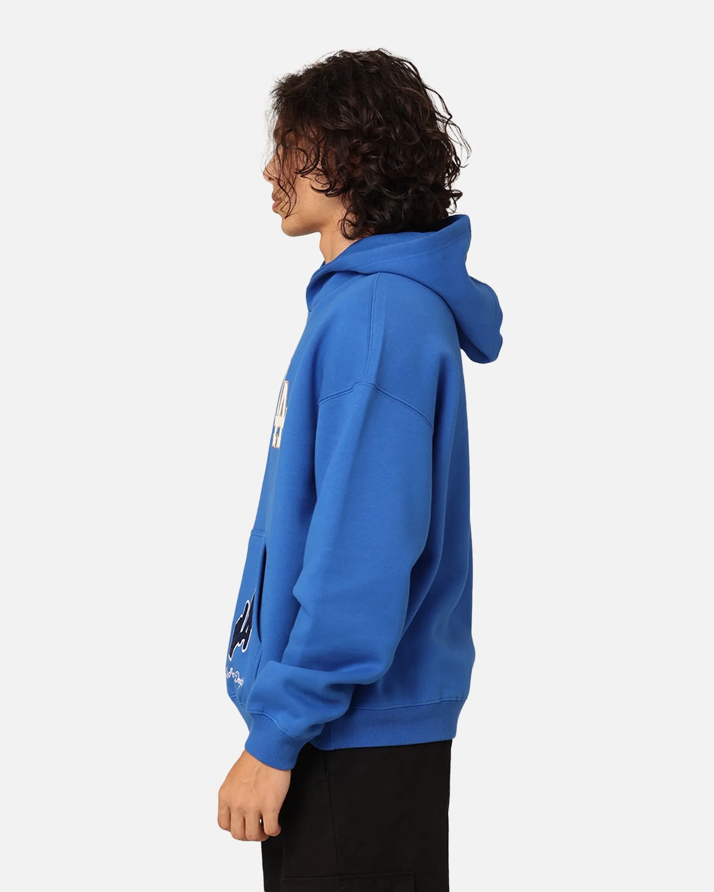 Majestic Athletic Los Angeles Dodgers Sweat à capuche avec appliqué ville Bleu Olympique