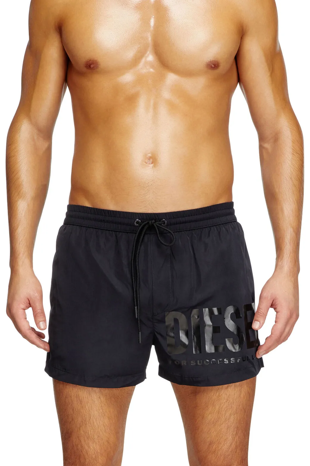 Mario-34-D-Core Short de bain avec impression de logo Noir