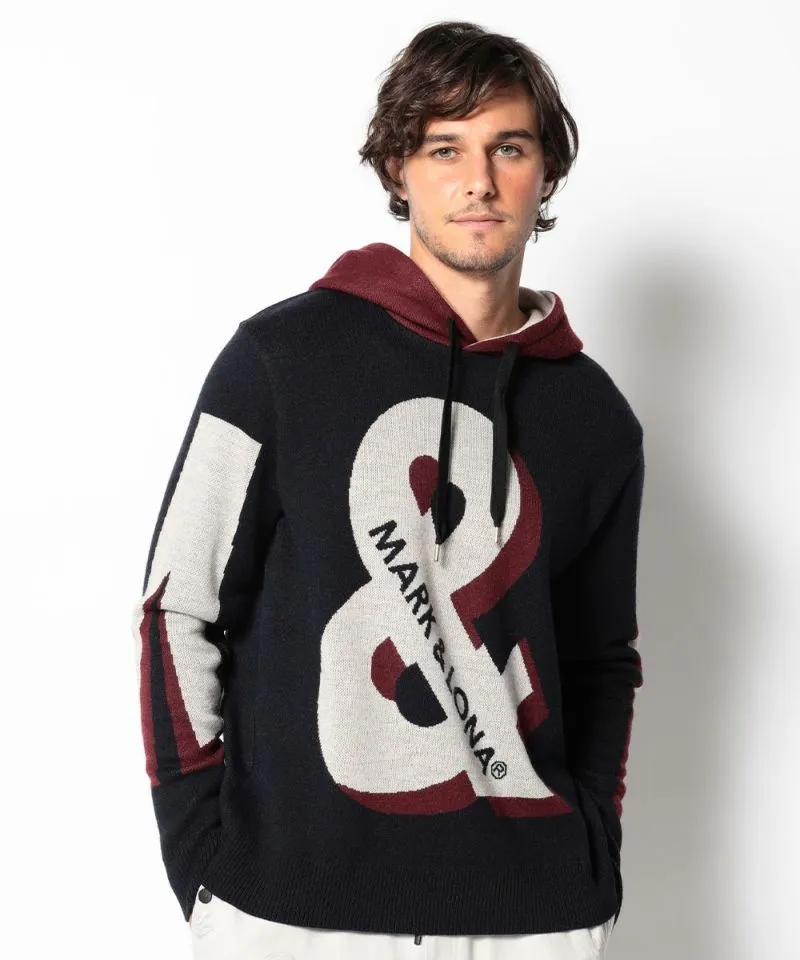 Pull à capuche pour hommes en tricot BLEU MARINE
