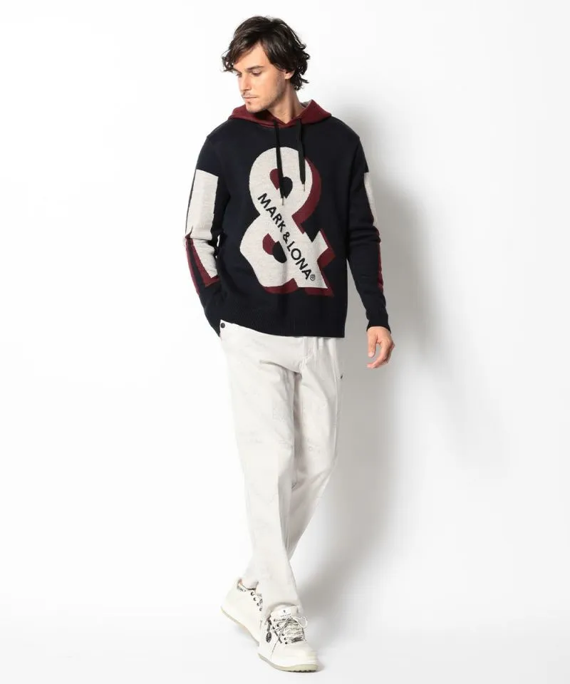 Pull à capuche pour hommes en tricot BLEU MARINE