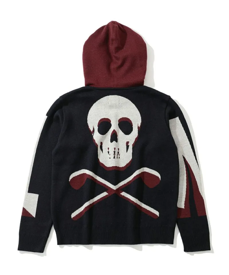 Pull à capuche pour hommes en tricot BLEU MARINE