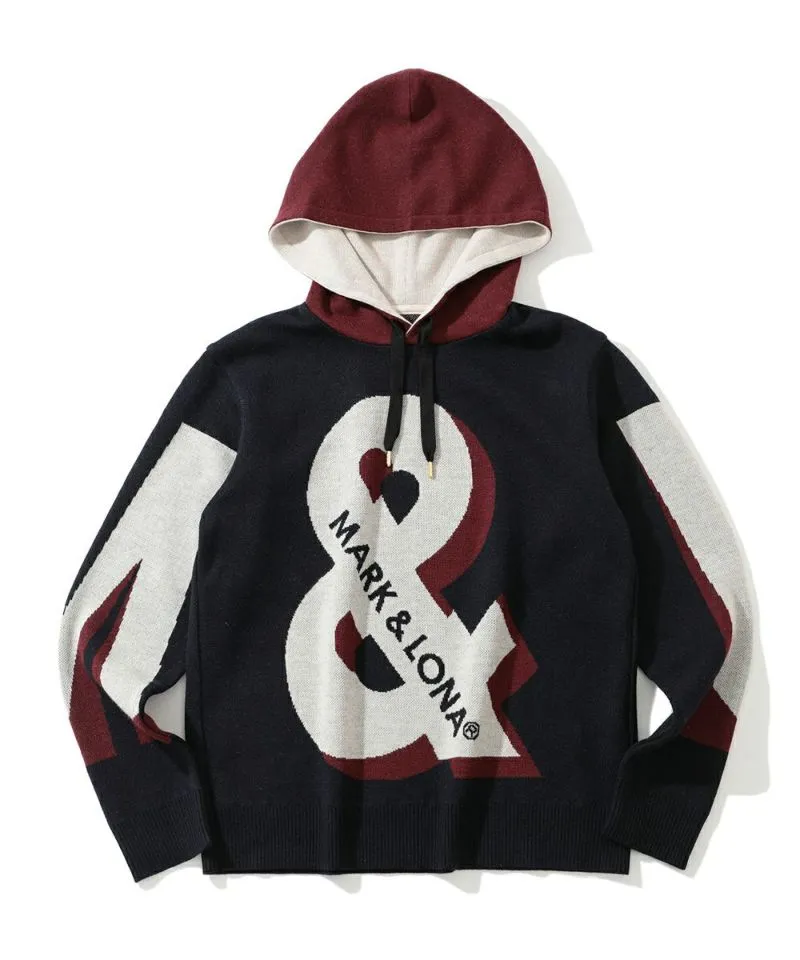 Pull à capuche pour hommes en tricot BLEU MARINE