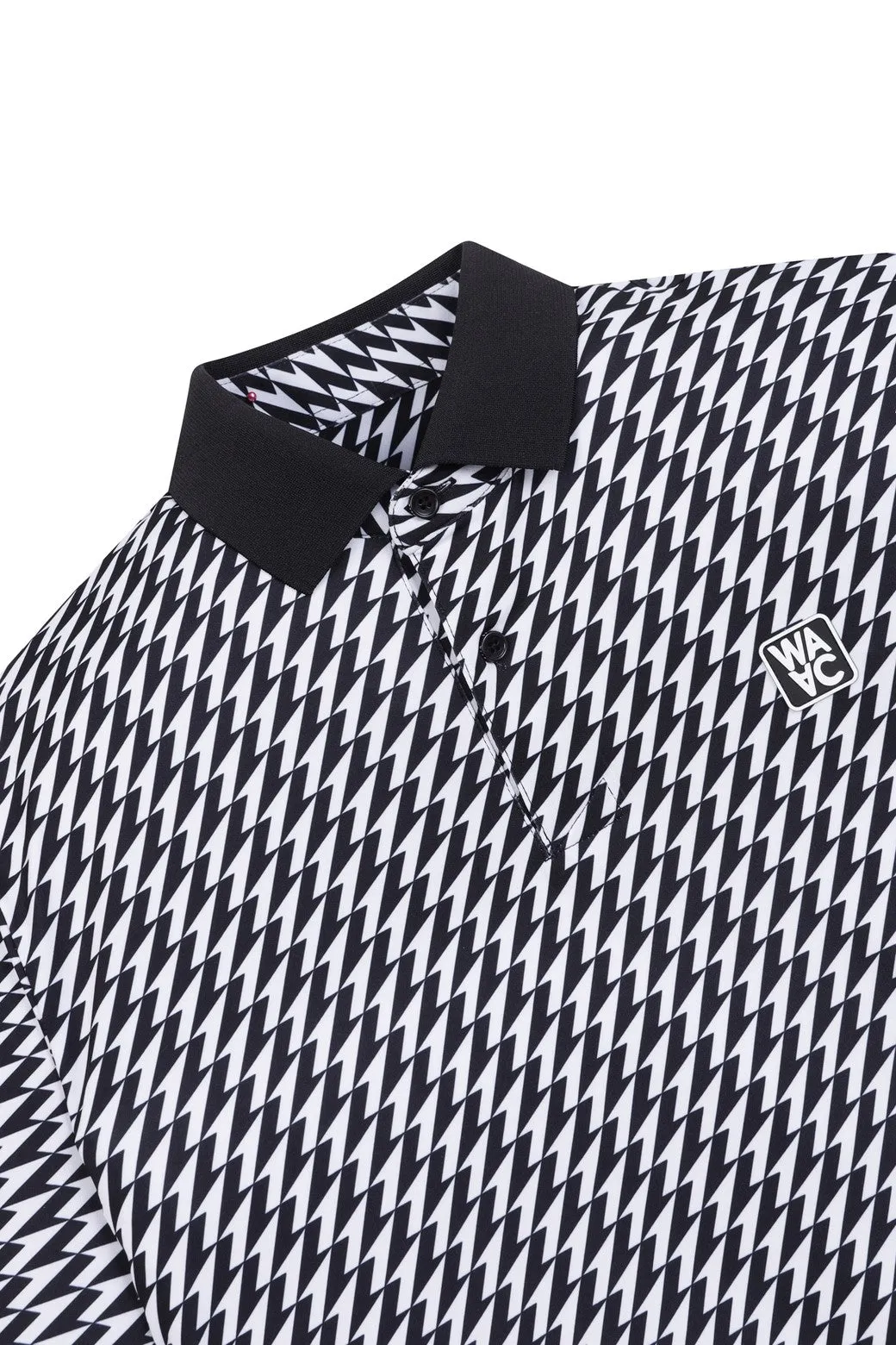Polo sportif à col ras du cou fléché noir pour homme