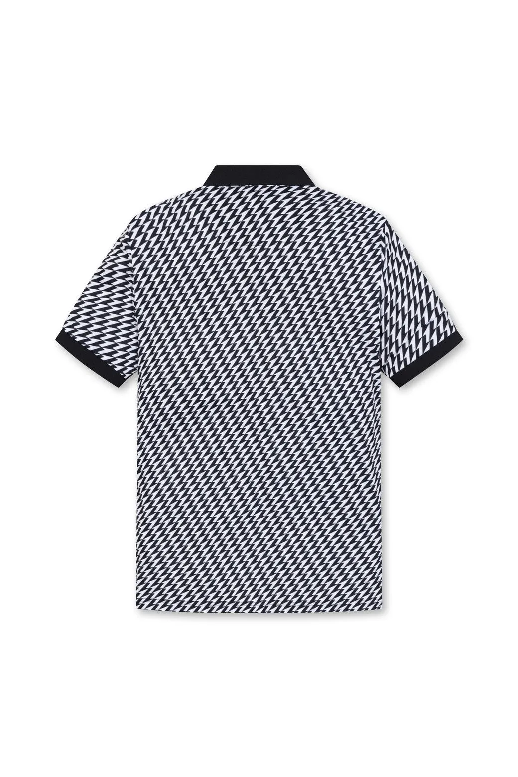 Polo sportif à col ras du cou fléché noir pour homme
