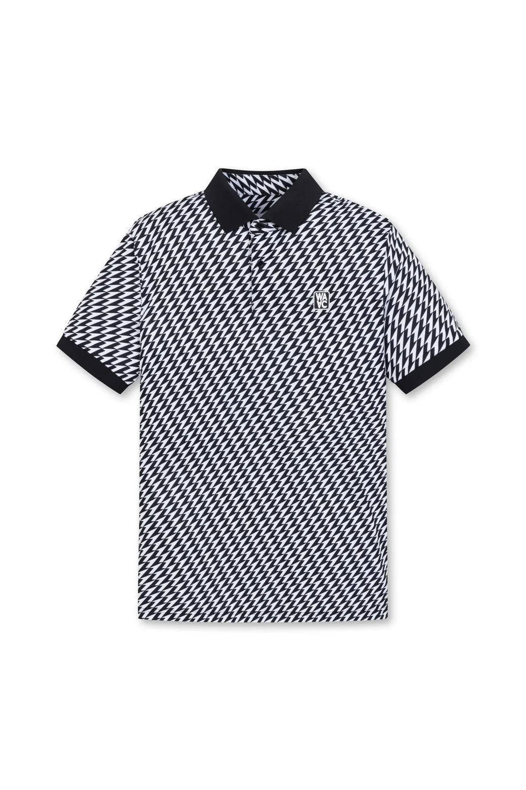 Polo sportif à col ras du cou fléché noir pour homme