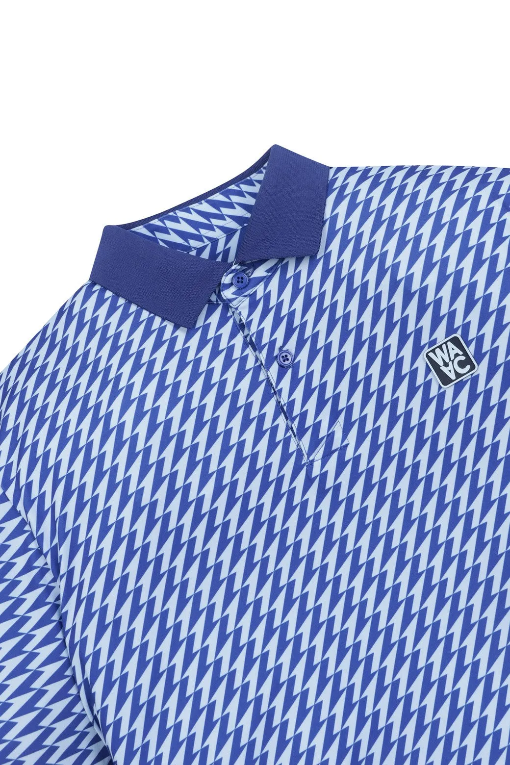 Polo sportif à col ras du cou fléché bleu pour homme