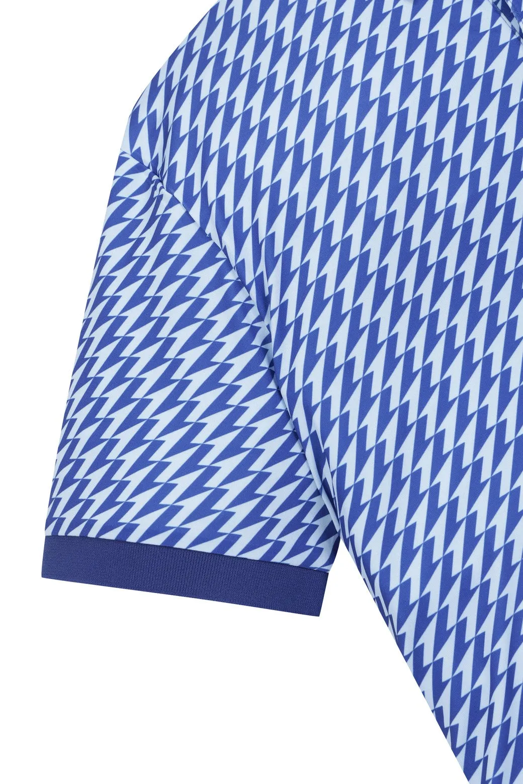 Polo sportif à col ras du cou fléché bleu pour homme