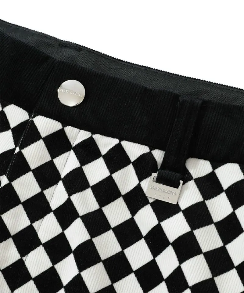 Pantalon en velours côtelé Crown pour homme - BLANC
