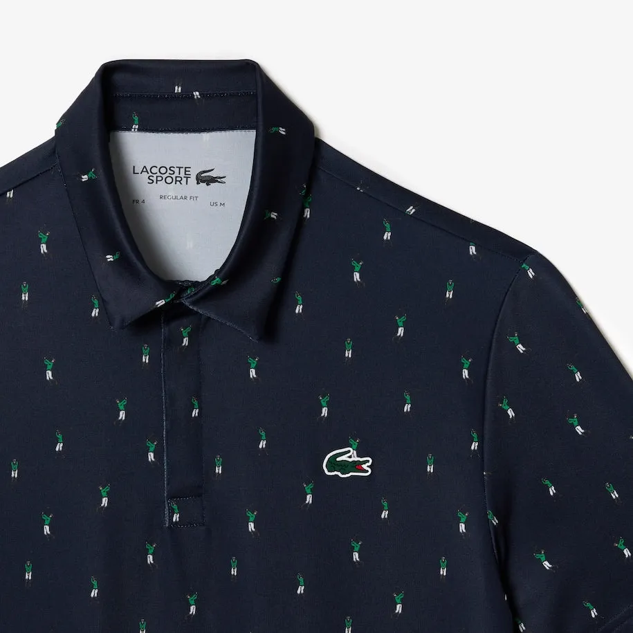 Polo en polyester recyclé imprimé pour homme - Bleu marine