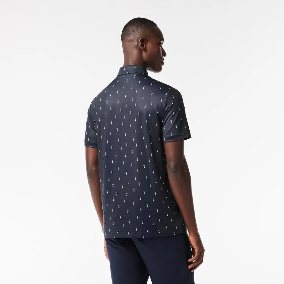 Polo en polyester recyclé imprimé pour homme - Bleu marine