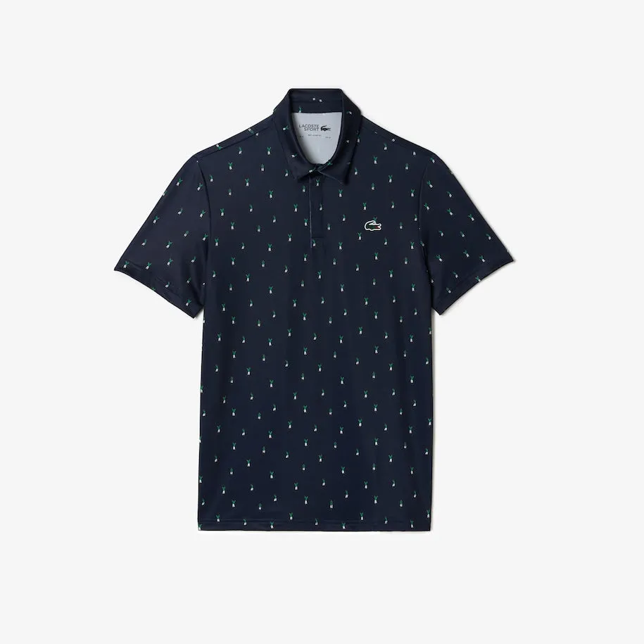 Polo en polyester recyclé imprimé pour homme - Bleu marine