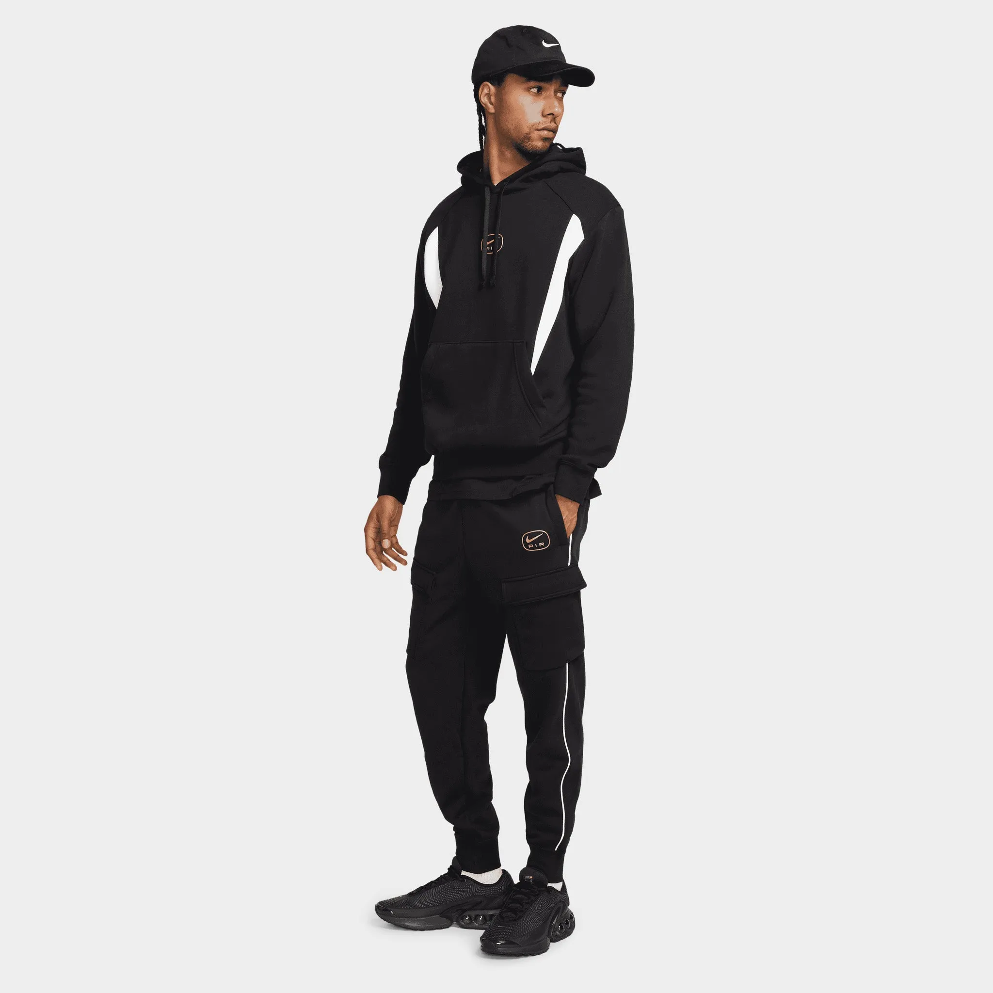 Nike Sportswear pour Homme Pantalon de Jogging Cargo en Molleton Air Max Noir / Or Métallisé