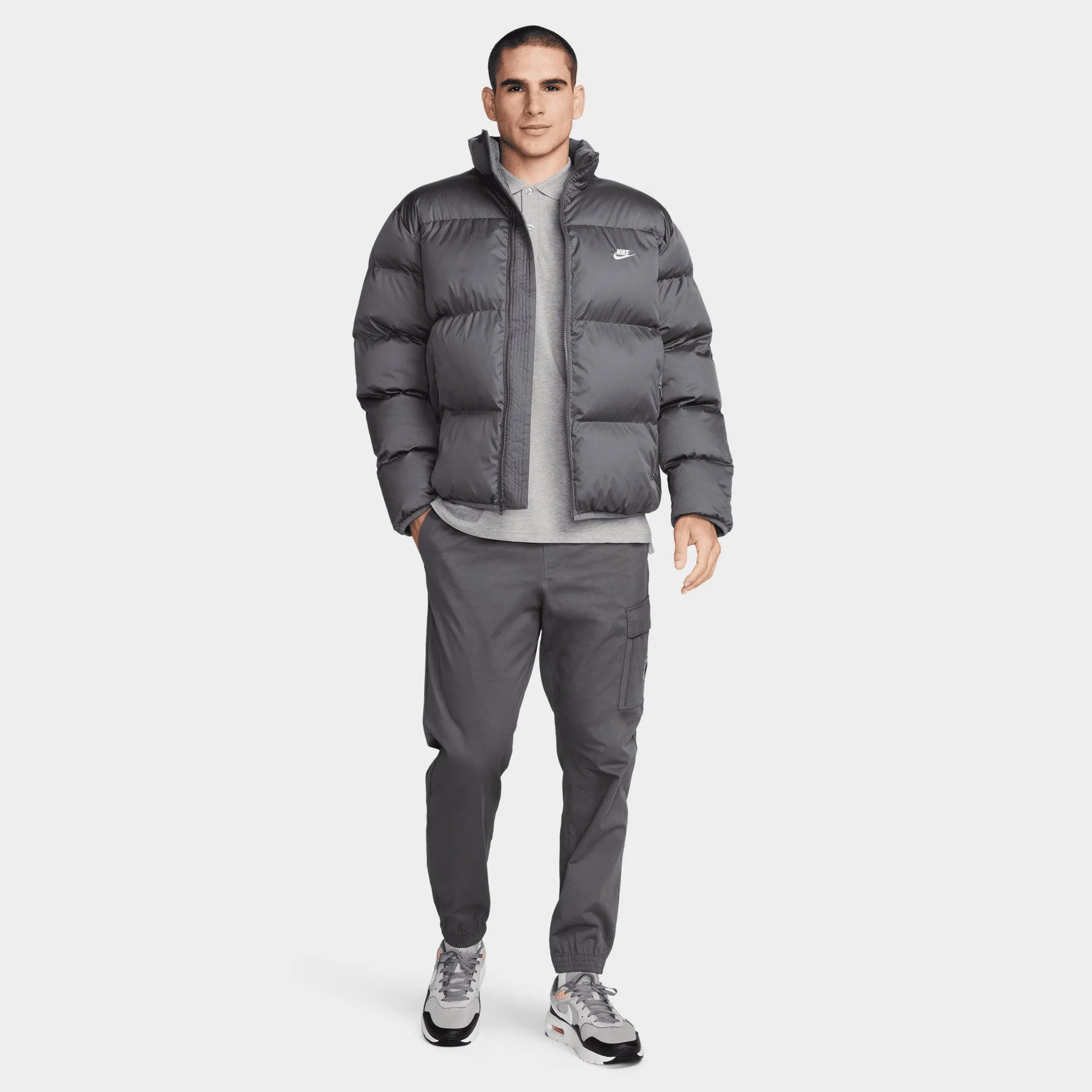 Veste matelassée Nike Sportswear Club pour homme Gris fer / Blanc