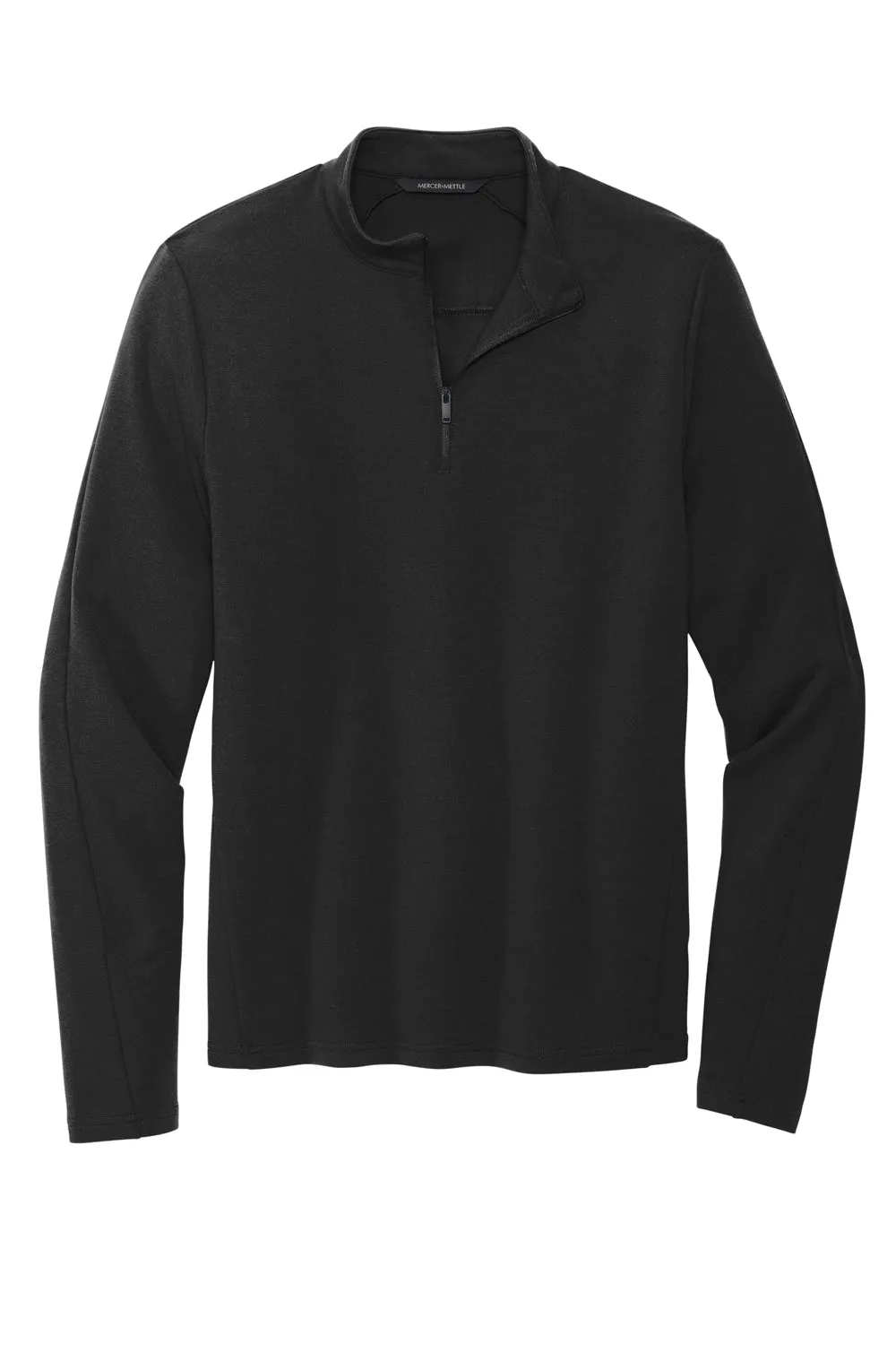 Mercer Mettle Pull Homme 1/4 Zip à Motif stretch - Noir profond