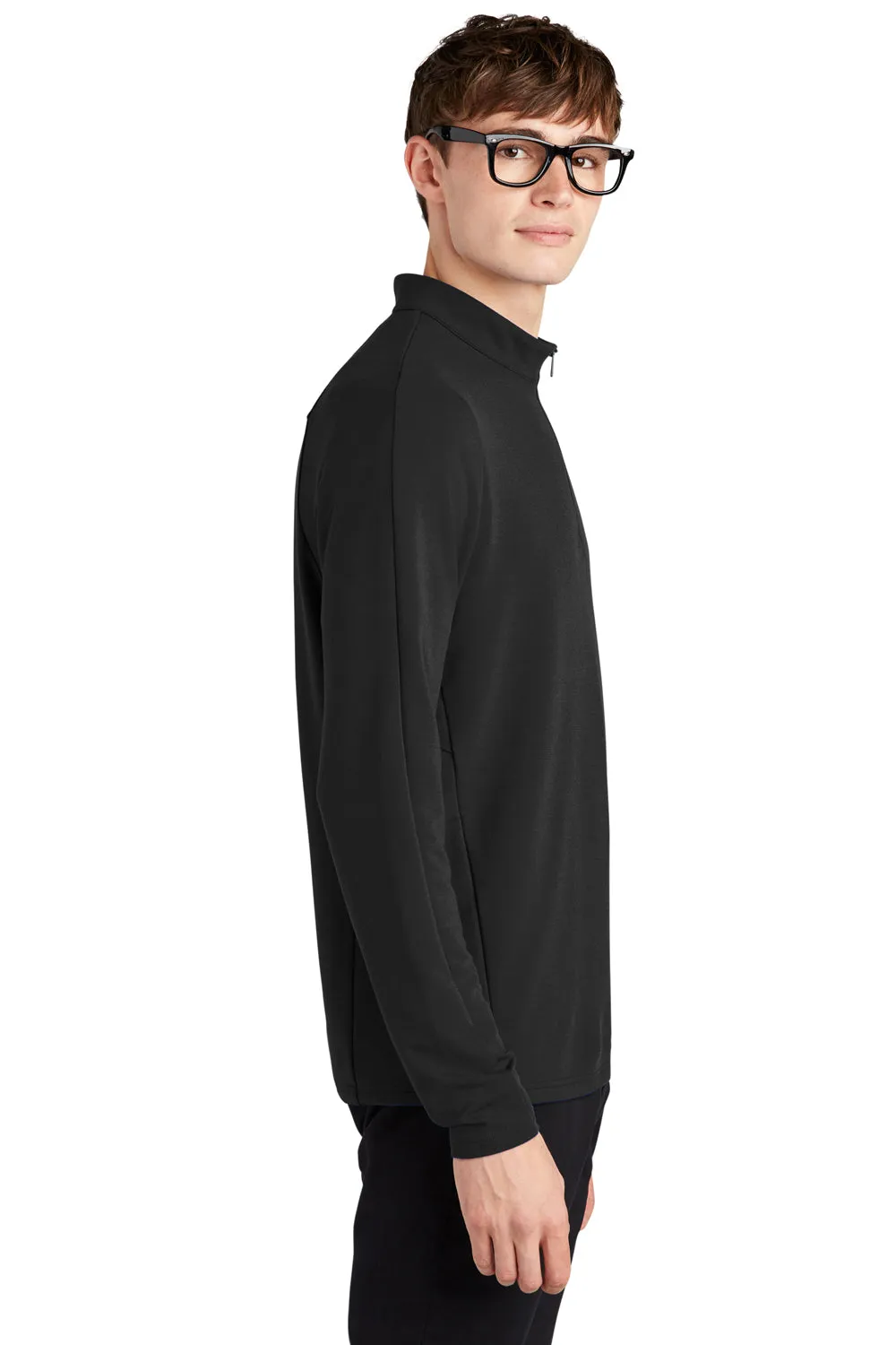 Mercer Mettle Pull Homme 1/4 Zip à Motif stretch - Noir profond