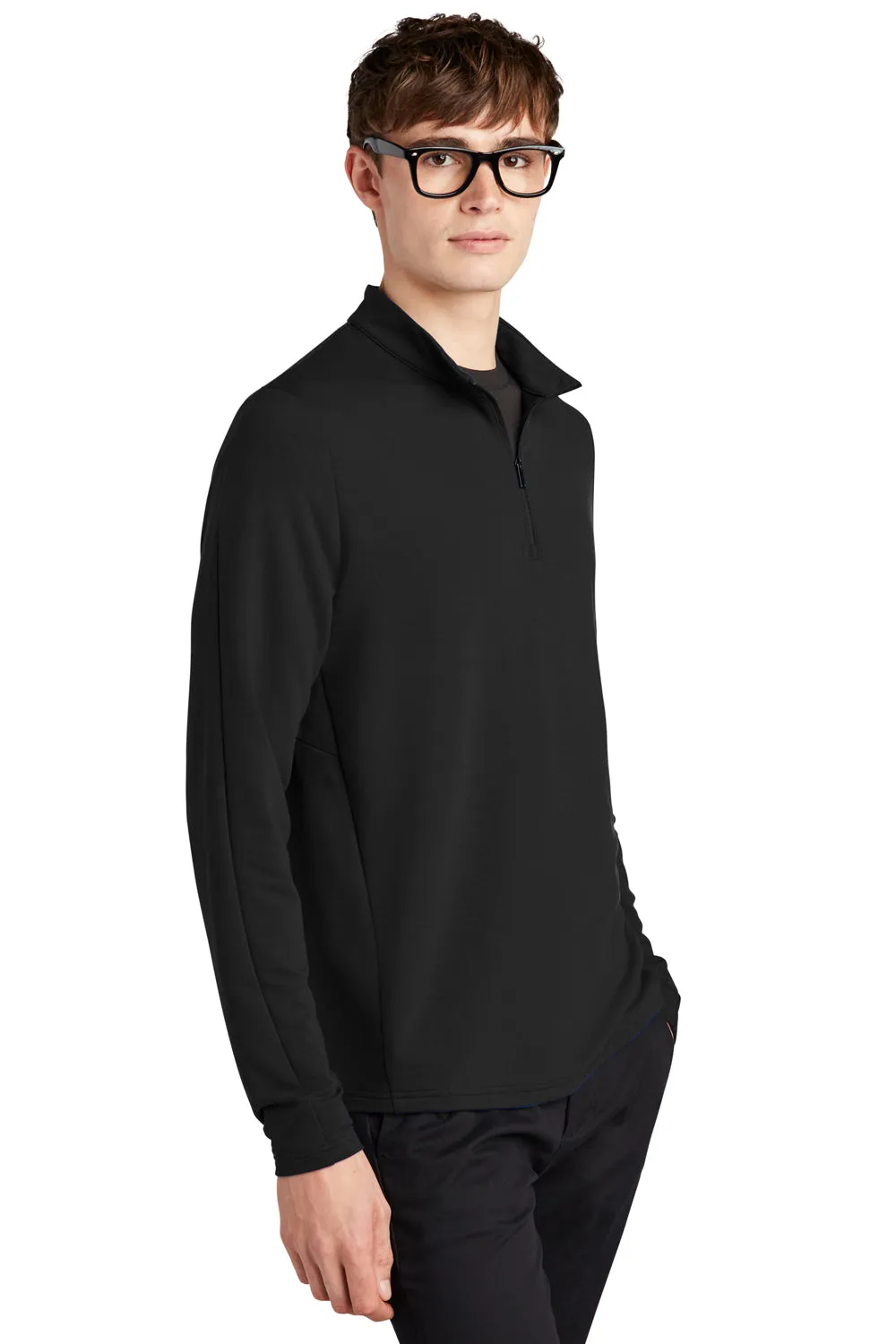 Mercer Mettle Pull Homme 1/4 Zip à Motif stretch - Noir profond