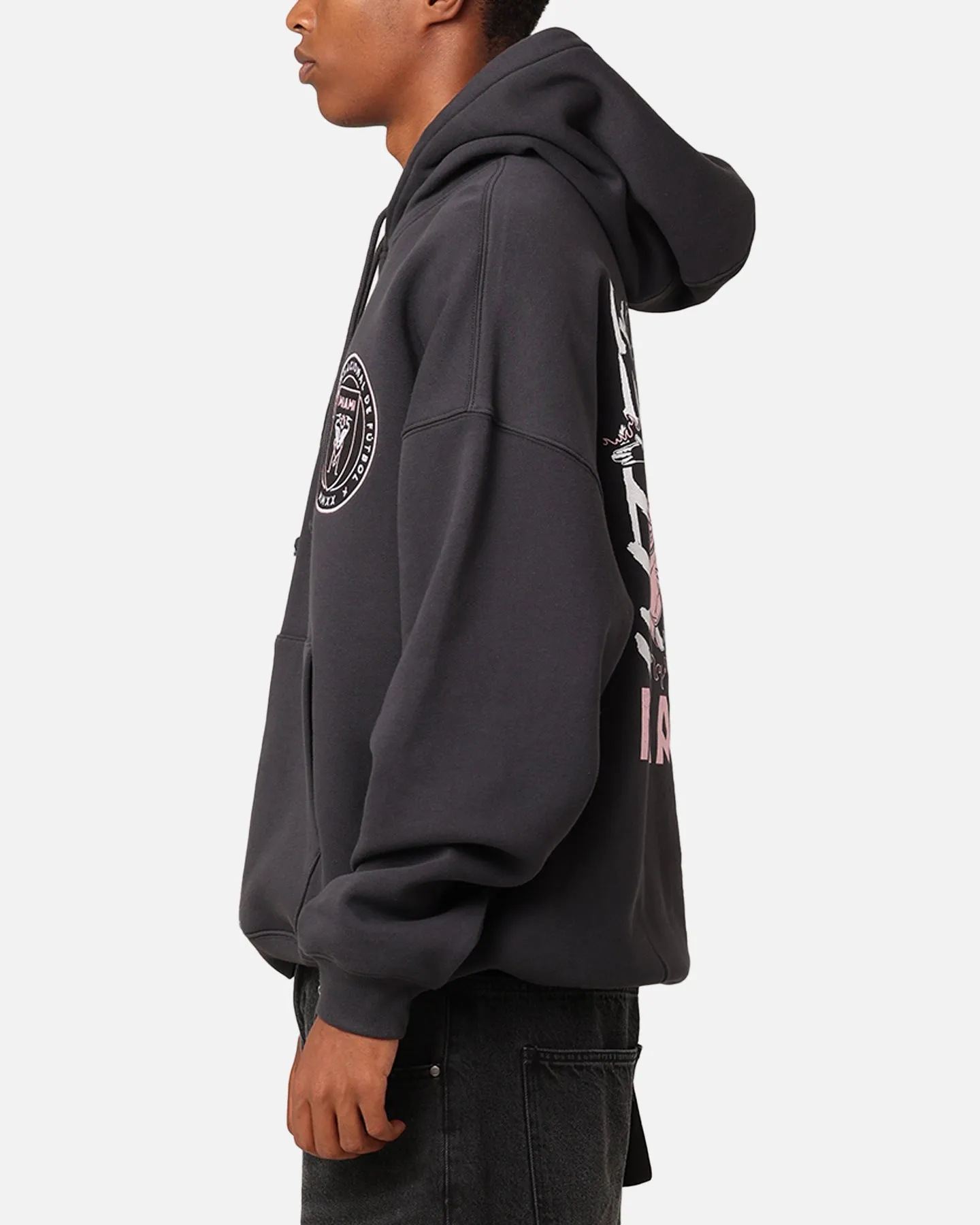Mitchell & Ness Sweat à capuche avec logo Inter Miami CF Noir délavé
