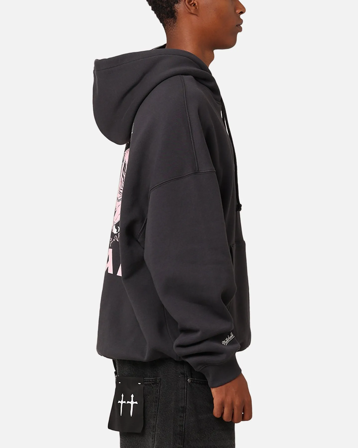 Mitchell & Ness Sweat à capuche avec logo Inter Miami CF Noir délavé