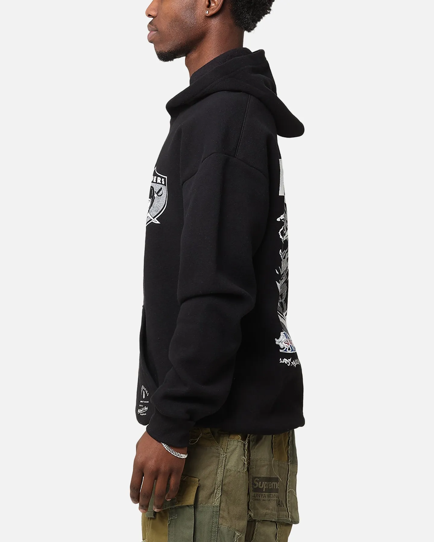 Mitchell & Ness Las Vegas Raiders 'Alter Ego' Sweat à capuche flammes noir délavé