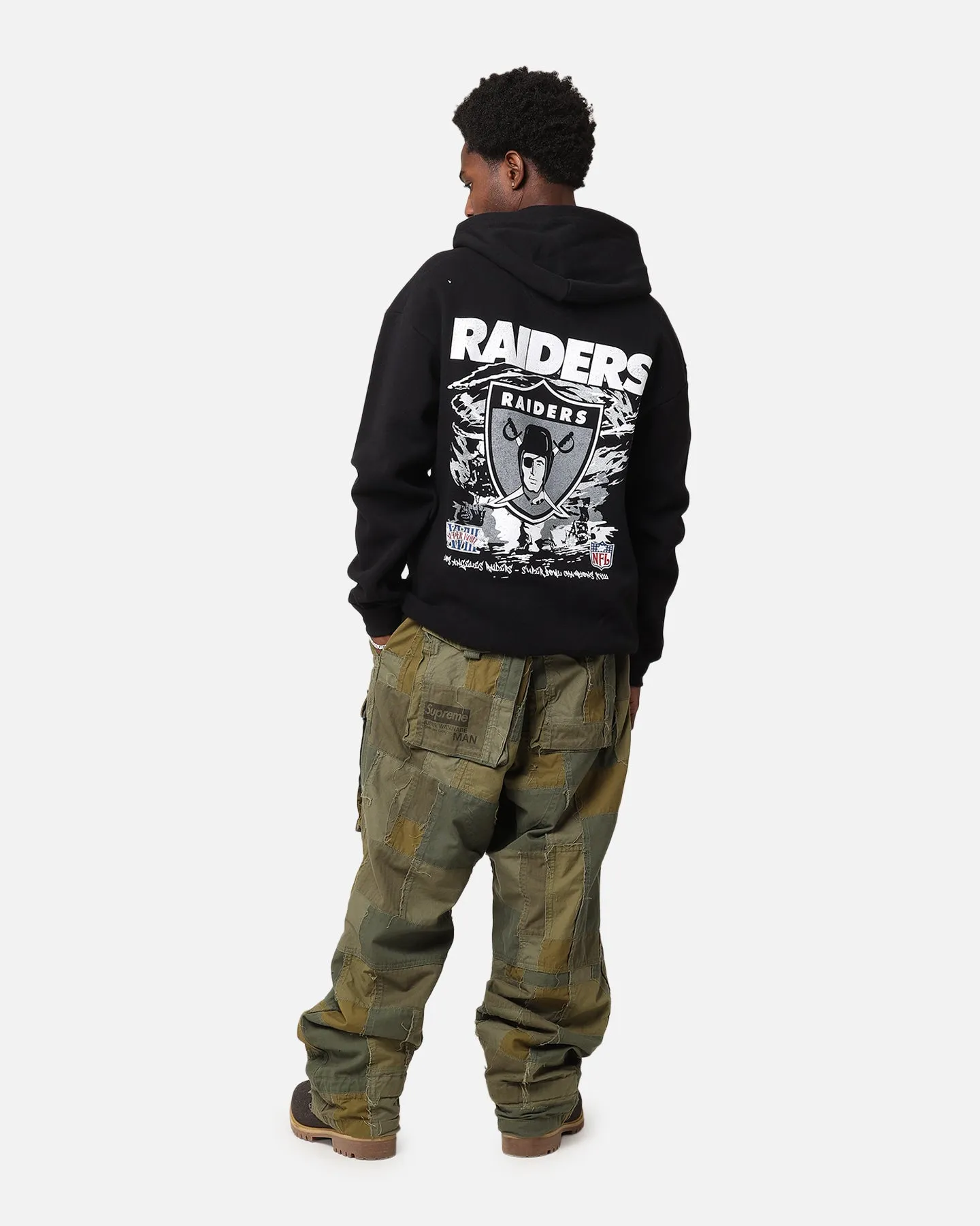 Mitchell & Ness Las Vegas Raiders 'Alter Ego' Sweat à capuche flammes noir délavé