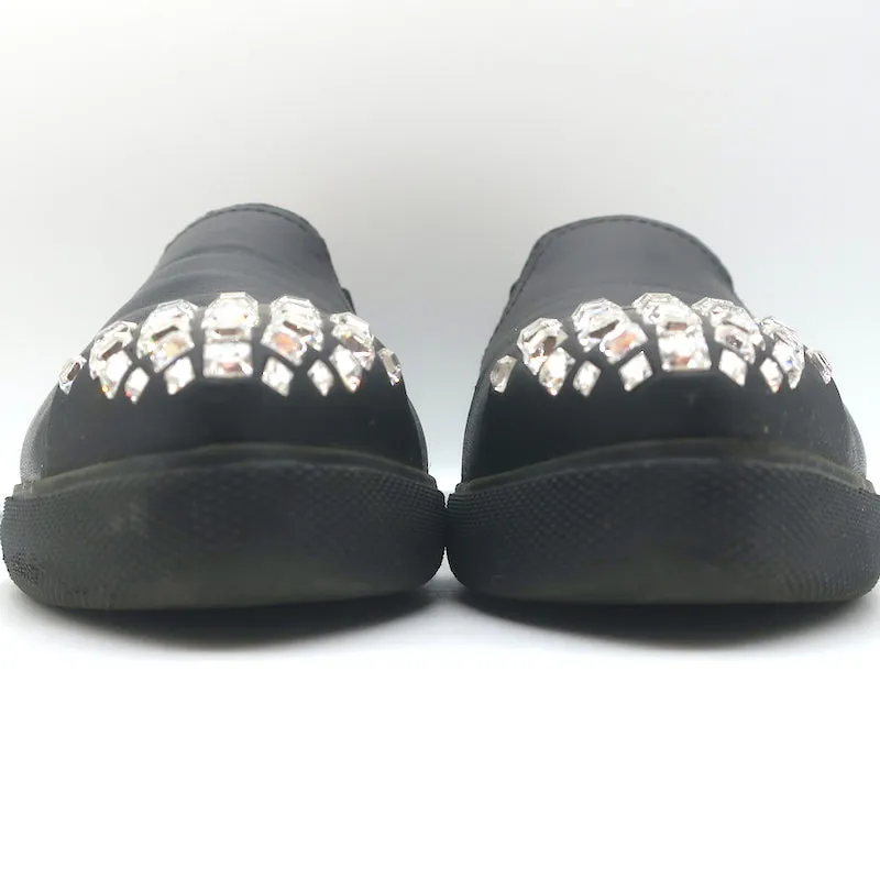 Miu Miu Escarpins à Bout Cristal Noir en Cuire Taille 37.5