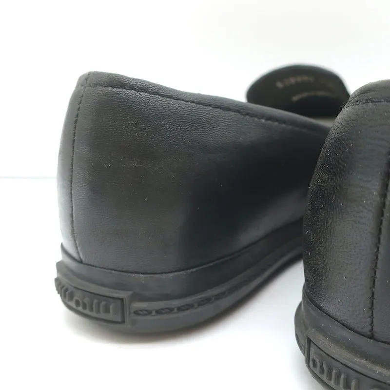Miu Miu Escarpins à Bout Cristal Noir en Cuire Taille 37.5