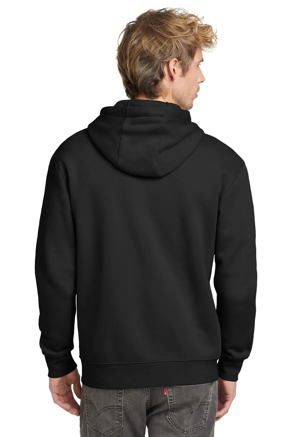 New Era Sweat à capuche en polaire pour homme avec fermeture éclair et poches - Noir