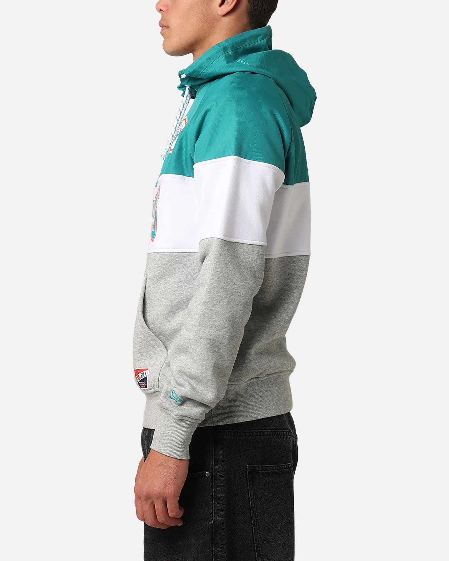New Era Miami Dolphins Quart de Zip Sweat à Capuche Turquoise
