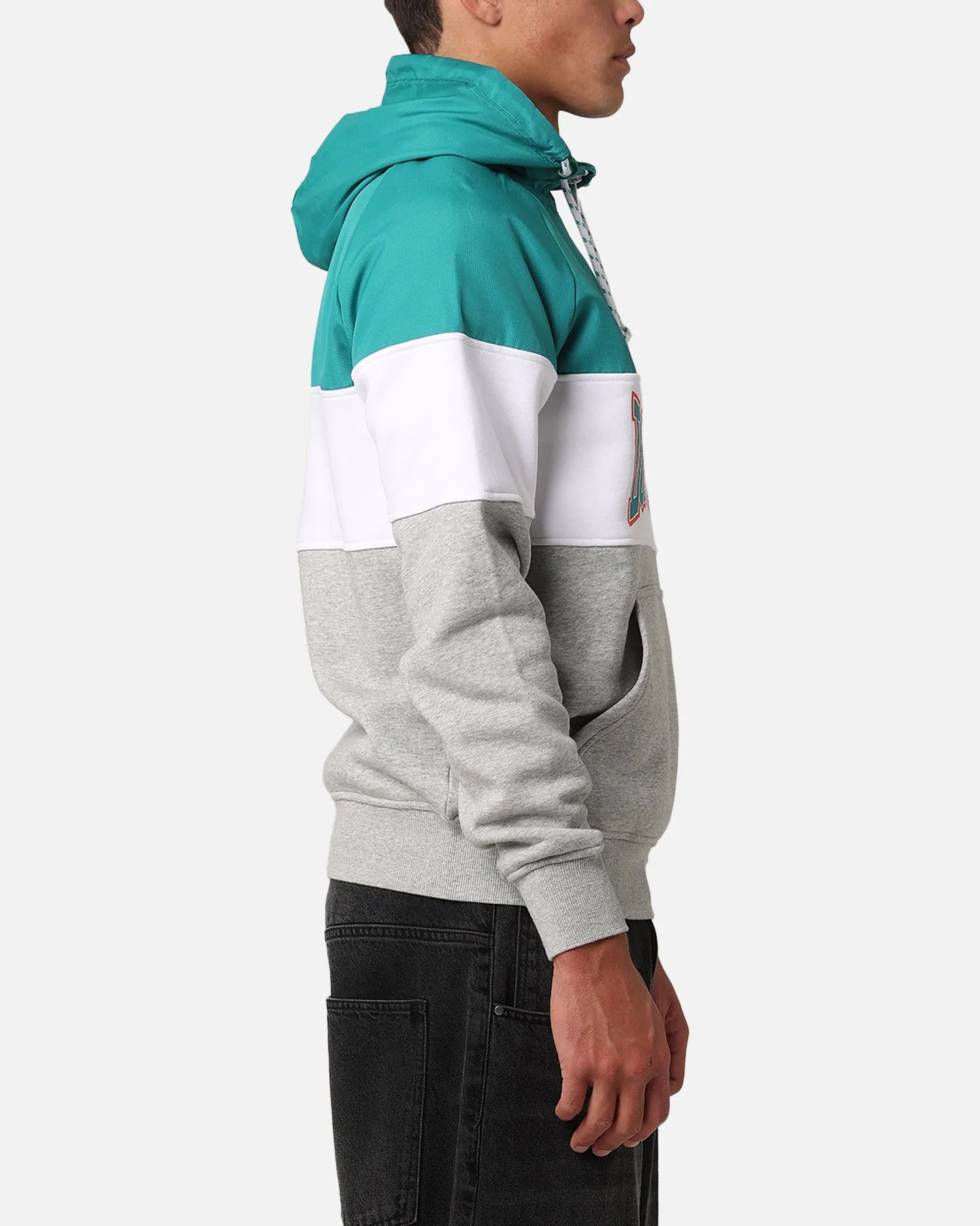 New Era Miami Dolphins Quart de Zip Sweat à Capuche Turquoise