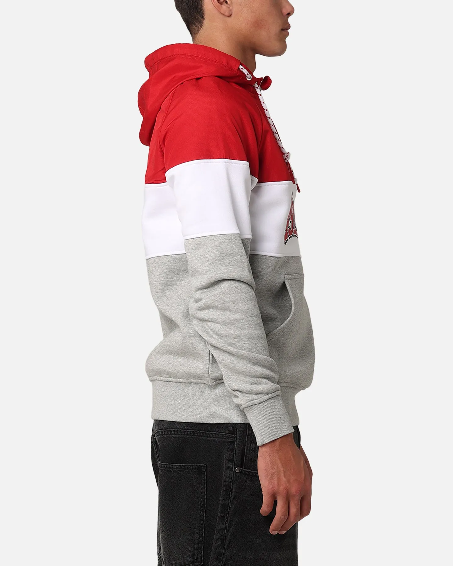 New Era San Francisco 49ers Pull à zip quart rouge