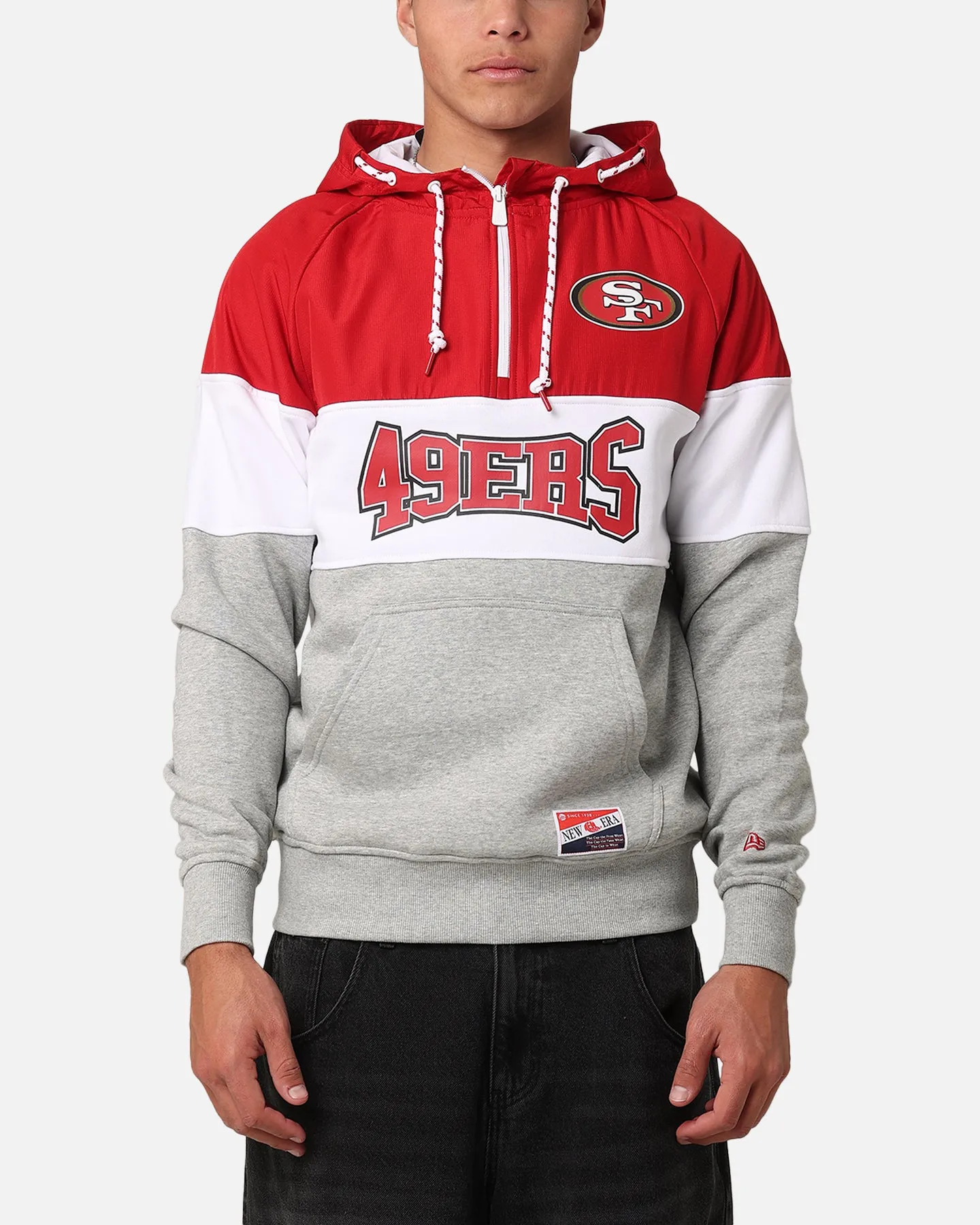 New Era San Francisco 49ers Pull à zip quart rouge