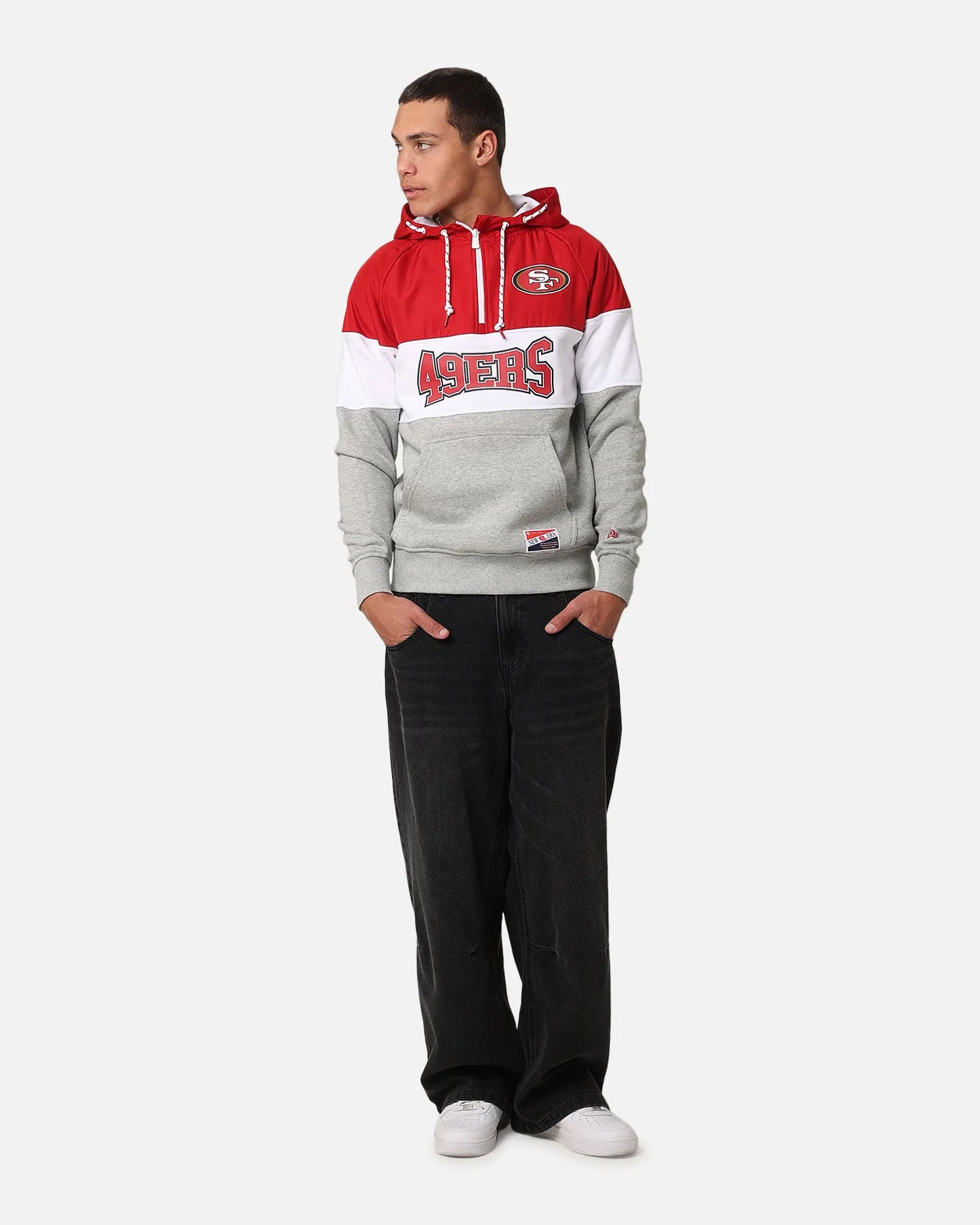 New Era San Francisco 49ers Pull à zip quart rouge