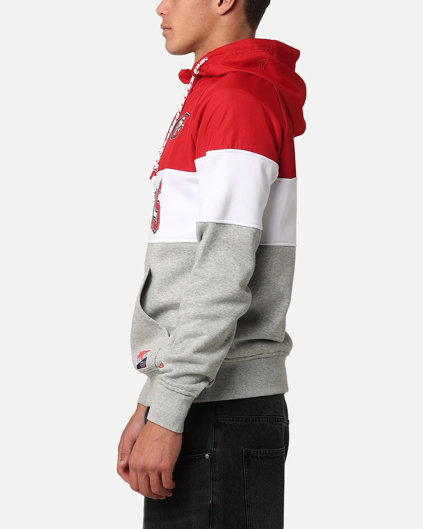 New Era San Francisco 49ers Pull à zip quart rouge