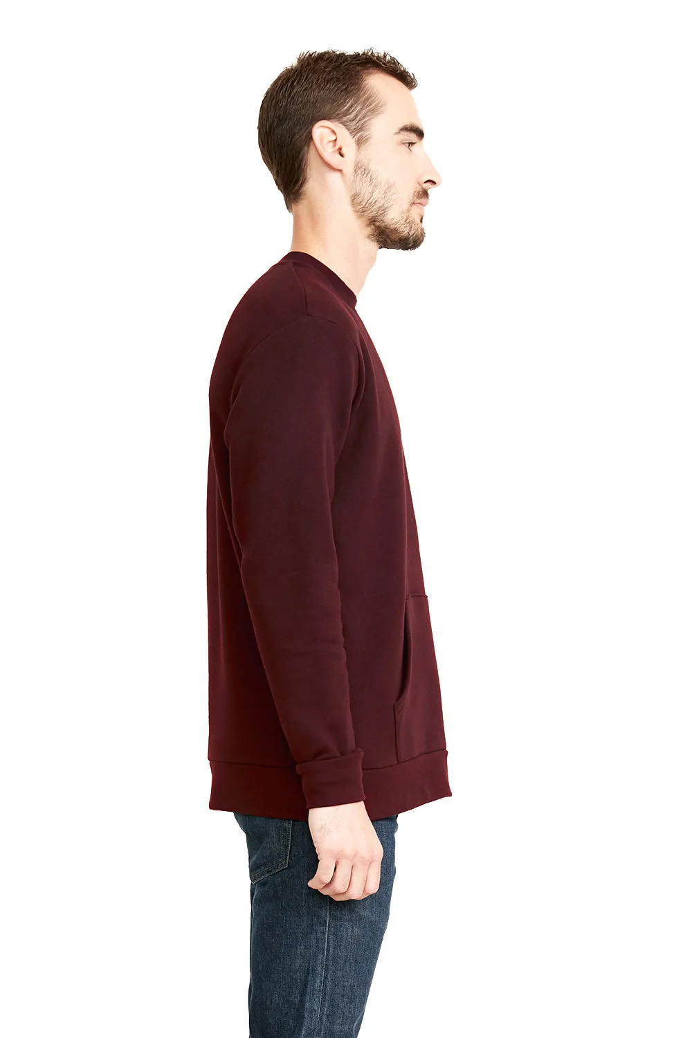 Pull en polaire pour hommes de niveau supérieur avec poche kangourou - Marron