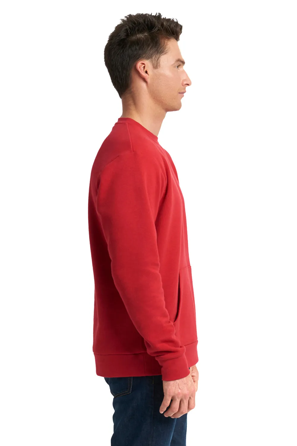 Pull en polaire pour hommes avec poche kangourou - Rouge