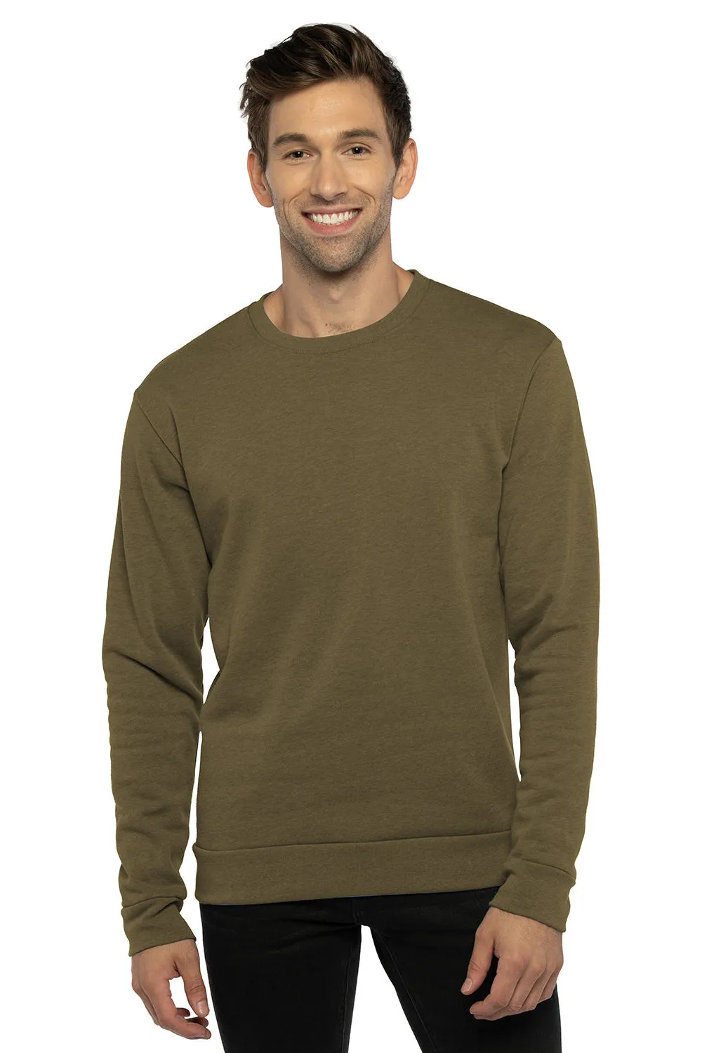 Pull à capuche Next Level pour hommes - Vert militaire chiné