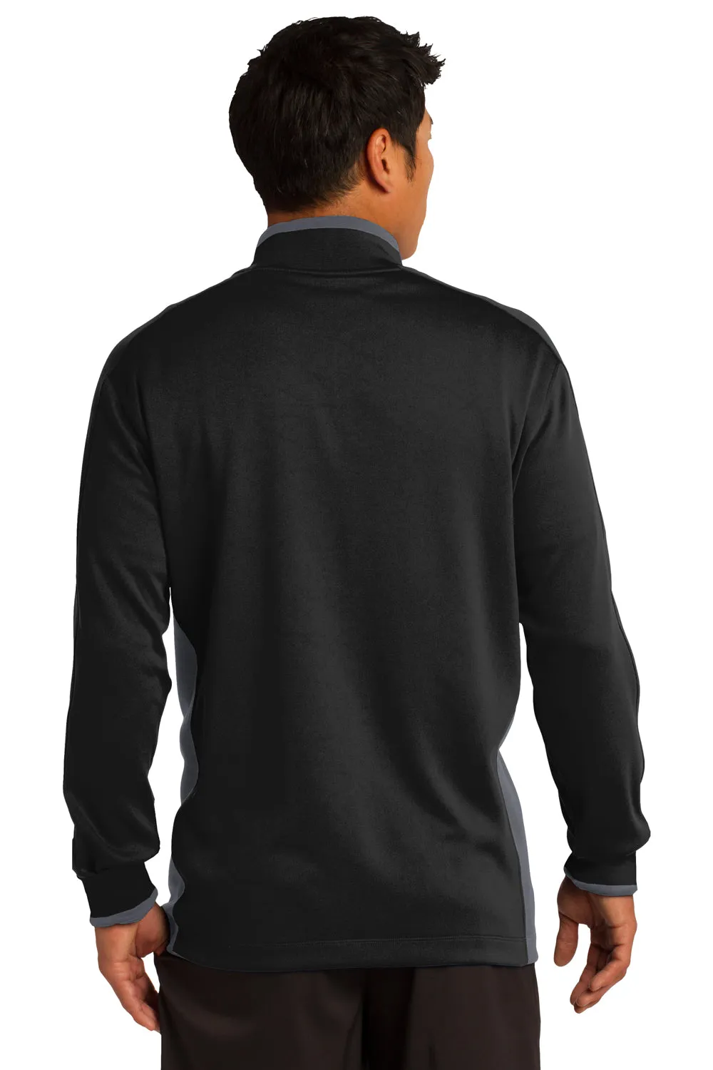 Nike Hommes Sweat à Capuche 1/4 Zip Dri-Fit Évacuation de l'Humidité - Noir/Gris Foncé/Blanc