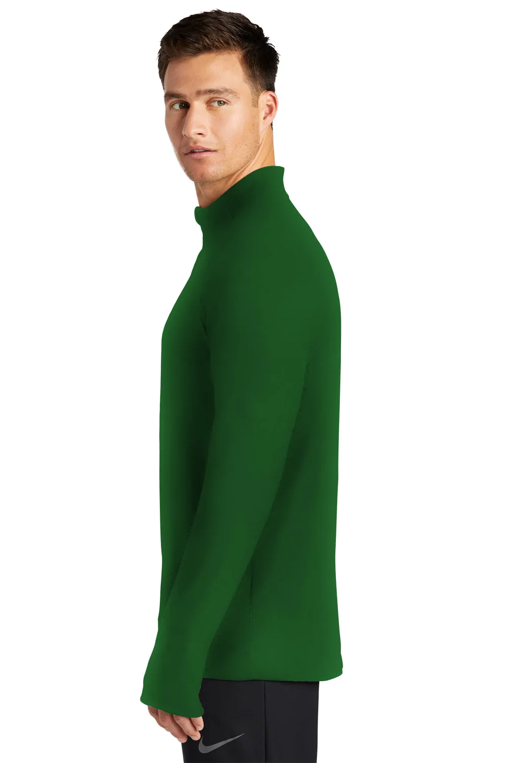 Nike Hommes Sweat à Capuche 1/4 Zip Élément Dri-Fit Évacuation de l'Humidité - Vert Foncé
