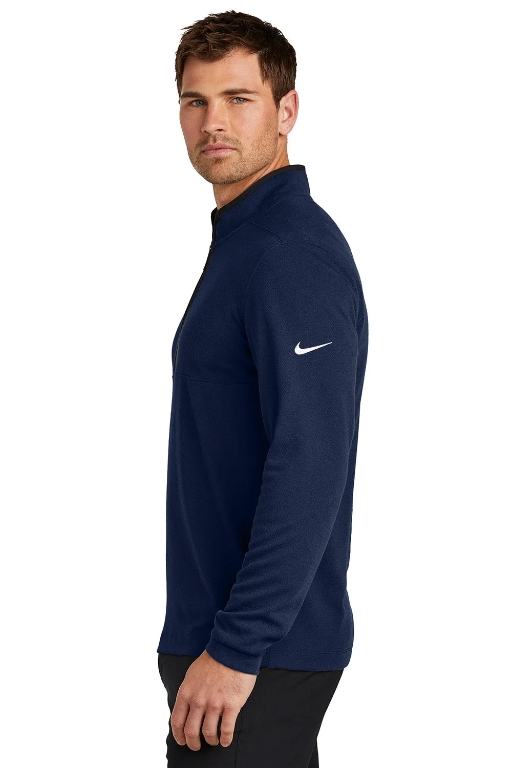 Pull Nike Homme à col 1/4 zip texturé - Bleu marine universitaire