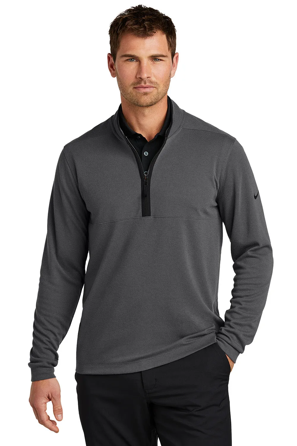Pull Nike Homme à col 1/4 zip texturé - Gris foncé