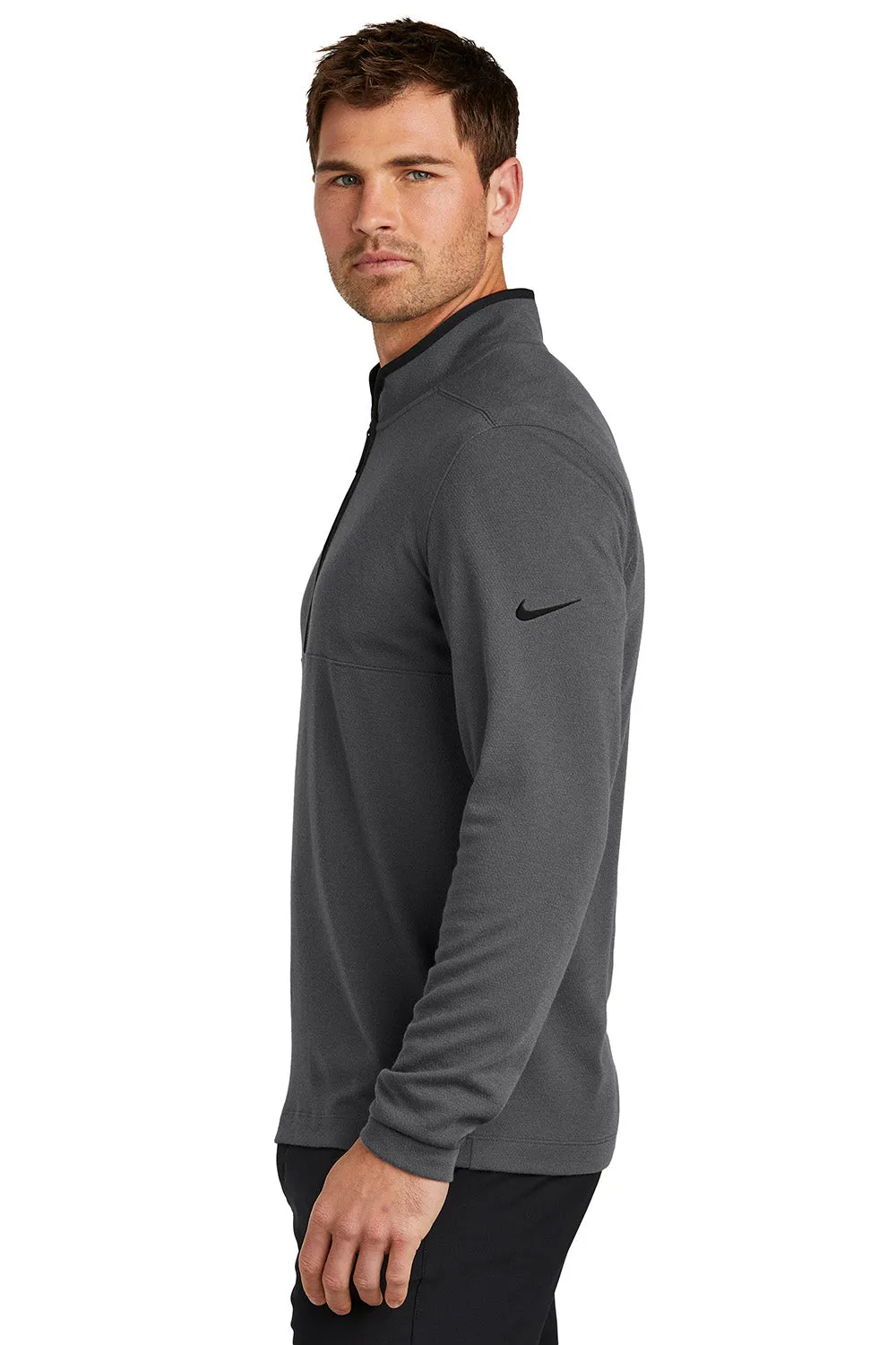 Pull Nike Homme à col 1/4 zip texturé - Gris foncé