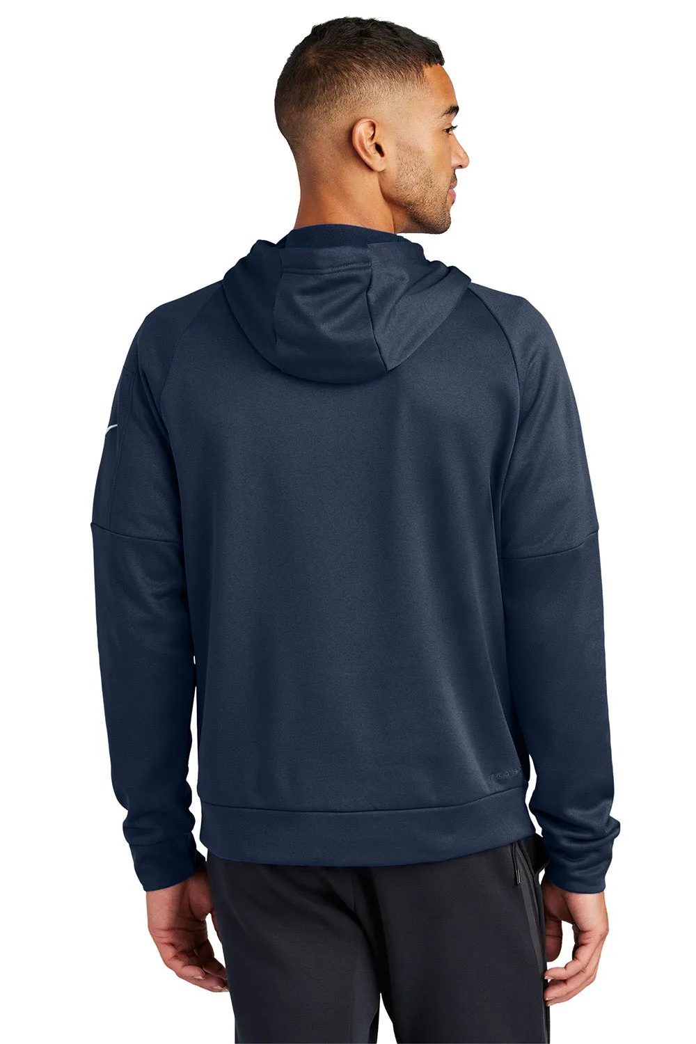 Nike Hommes Pull à Capuche Therma-Fit en Polaire 1/4 Zip avec Poche Kangourou - Bleu Marine