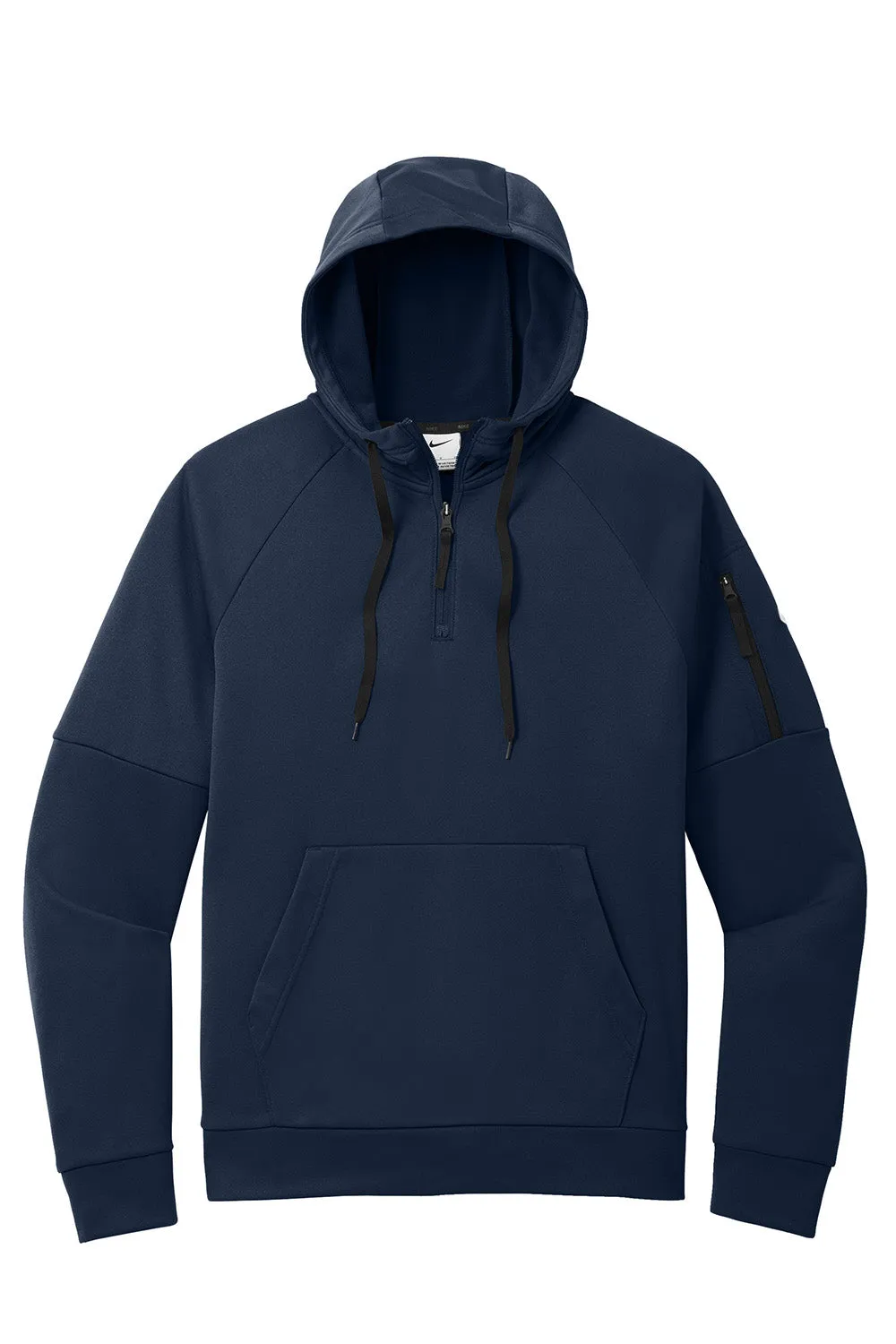 Nike Hommes Pull à Capuche Therma-Fit en Polaire 1/4 Zip avec Poche Kangourou - Bleu Marine