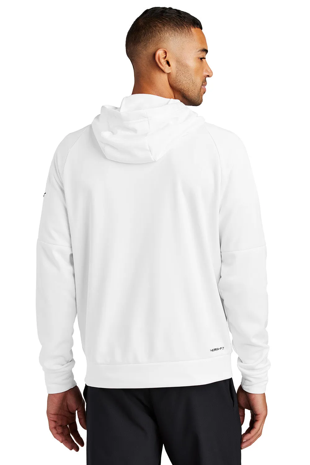 Nike Sweat à capuche homme en polaire Therma-Fit avec fermeture éclair complète et poches - Blanc