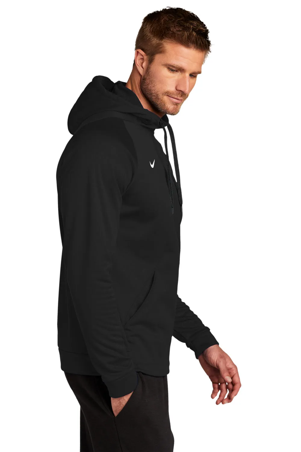Nike Sweat à capuche pour homme en polaire Therma-Fit avec évacuation de l'humidité et poche kangourou - Noir équipe