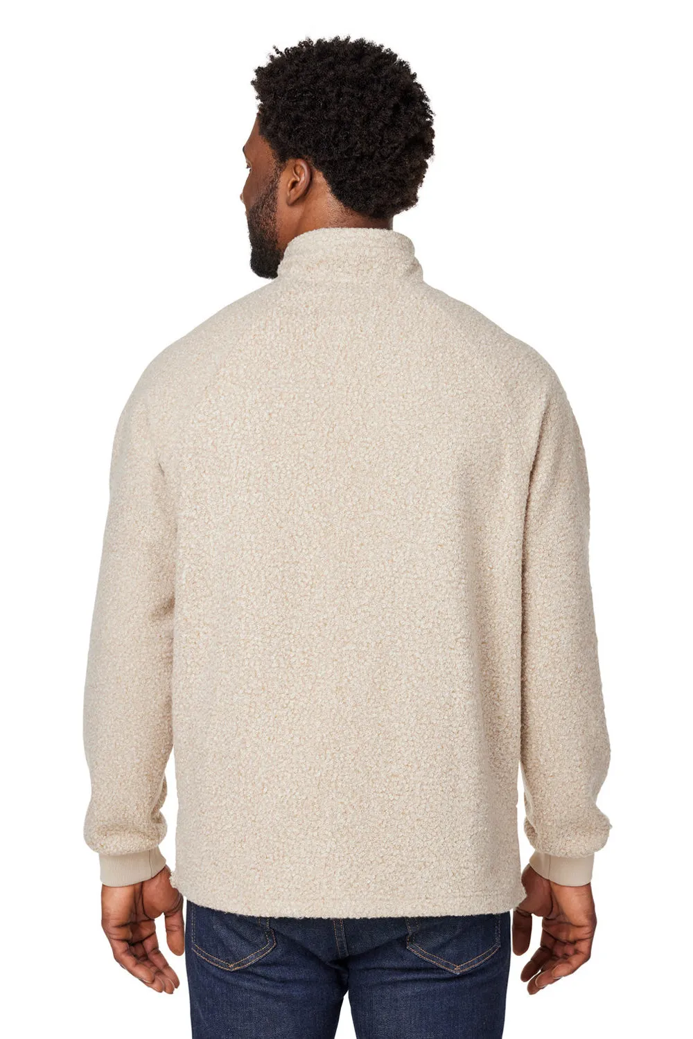 Pull en polaire Aura pour hommes North End avec fermeture 1/4 et poches - Mélange gris beige/Teck