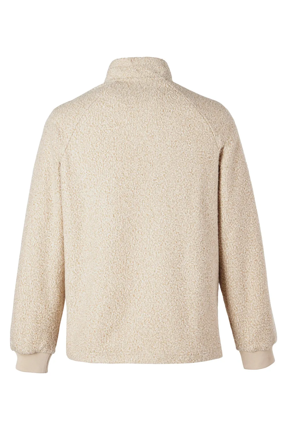 Pull en polaire Aura pour hommes North End avec fermeture 1/4 et poches - Mélange gris beige/Teck