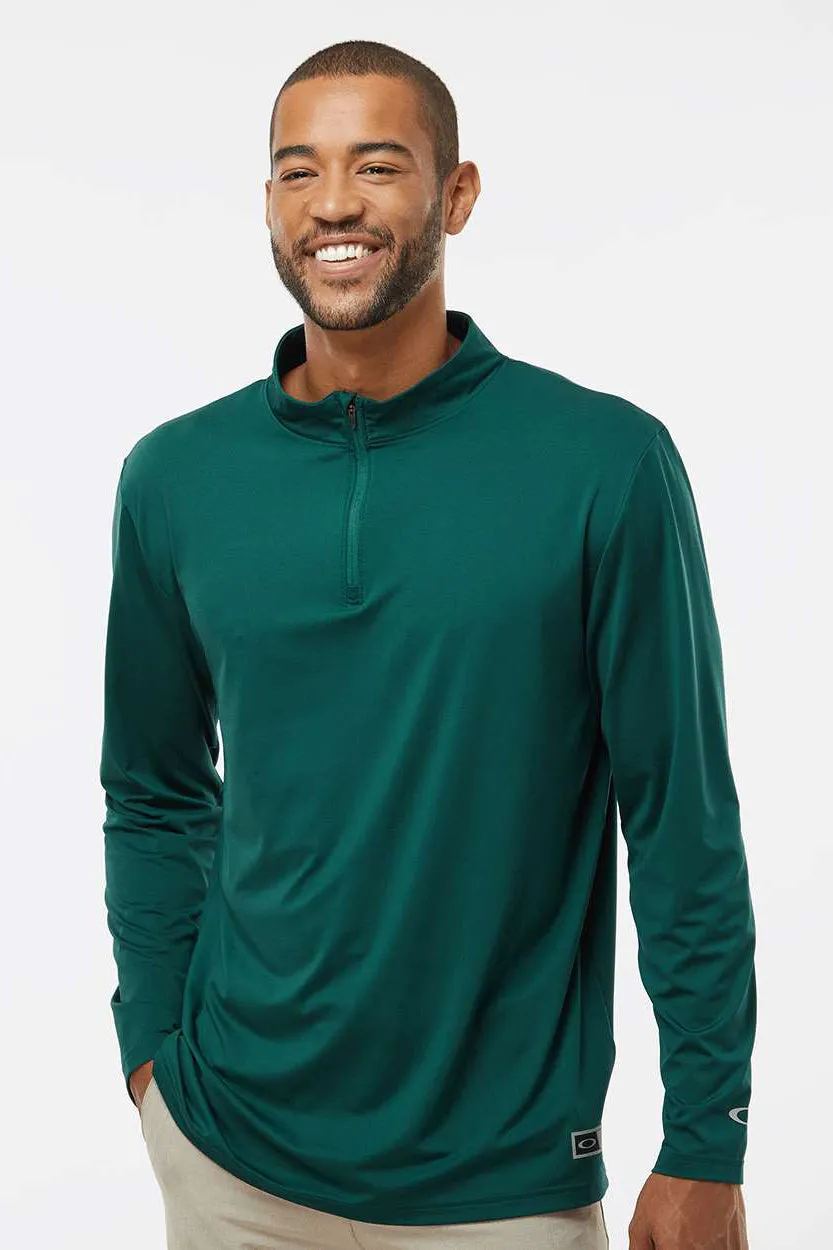 Sweat à capuche 1/4 zip Oakley Team Issue Podium pour homme - Vert sapin équipe